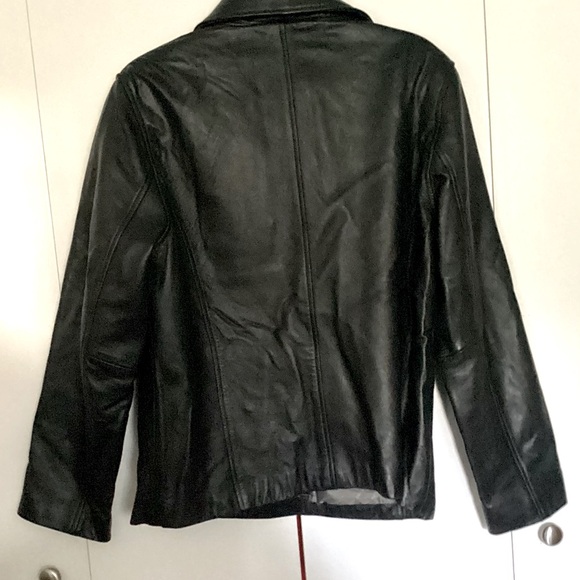 Nine West Black Leather Jacket L - Picture 3 of 3